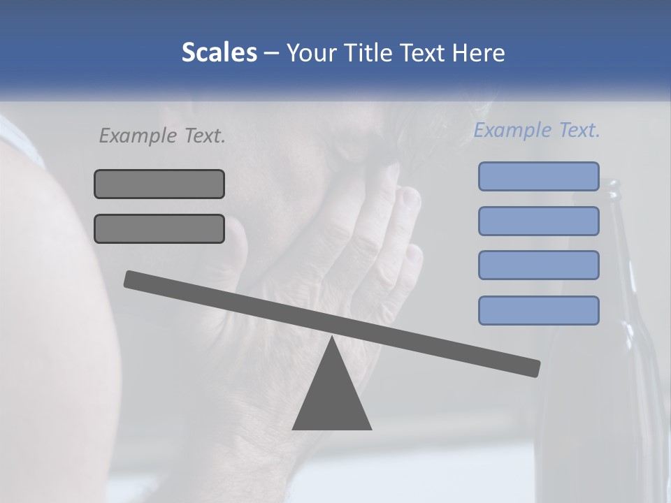 A Man Holding His Face Next To A Bottle Of Beer PowerPoint Template