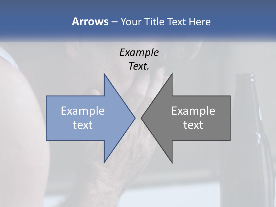 A Man Holding His Face Next To A Bottle Of Beer PowerPoint Template