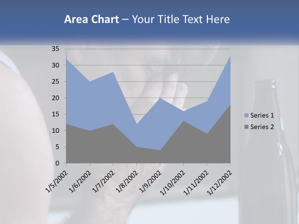 A Man Holding His Face Next To A Bottle Of Beer PowerPoint Template