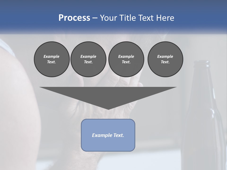 A Man Holding His Face Next To A Bottle Of Beer PowerPoint Template