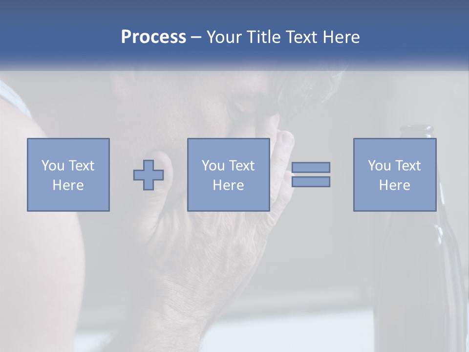 A Man Holding His Face Next To A Bottle Of Beer PowerPoint Template