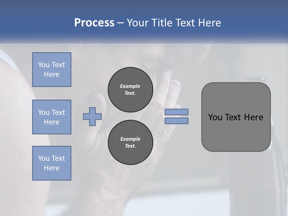A Man Holding His Face Next To A Bottle Of Beer PowerPoint Template
