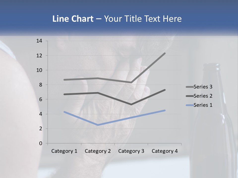 A Man Holding His Face Next To A Bottle Of Beer PowerPoint Template