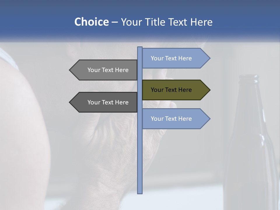 A Man Holding His Face Next To A Bottle Of Beer PowerPoint Template