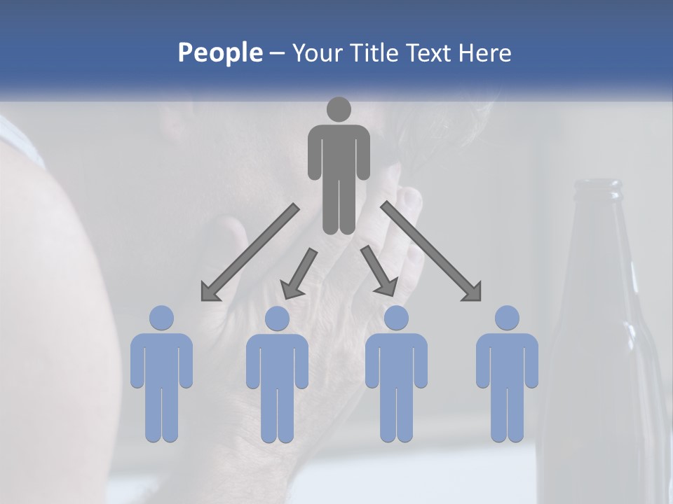 A Man Holding His Face Next To A Bottle Of Beer PowerPoint Template