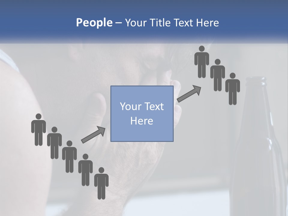 A Man Holding His Face Next To A Bottle Of Beer PowerPoint Template