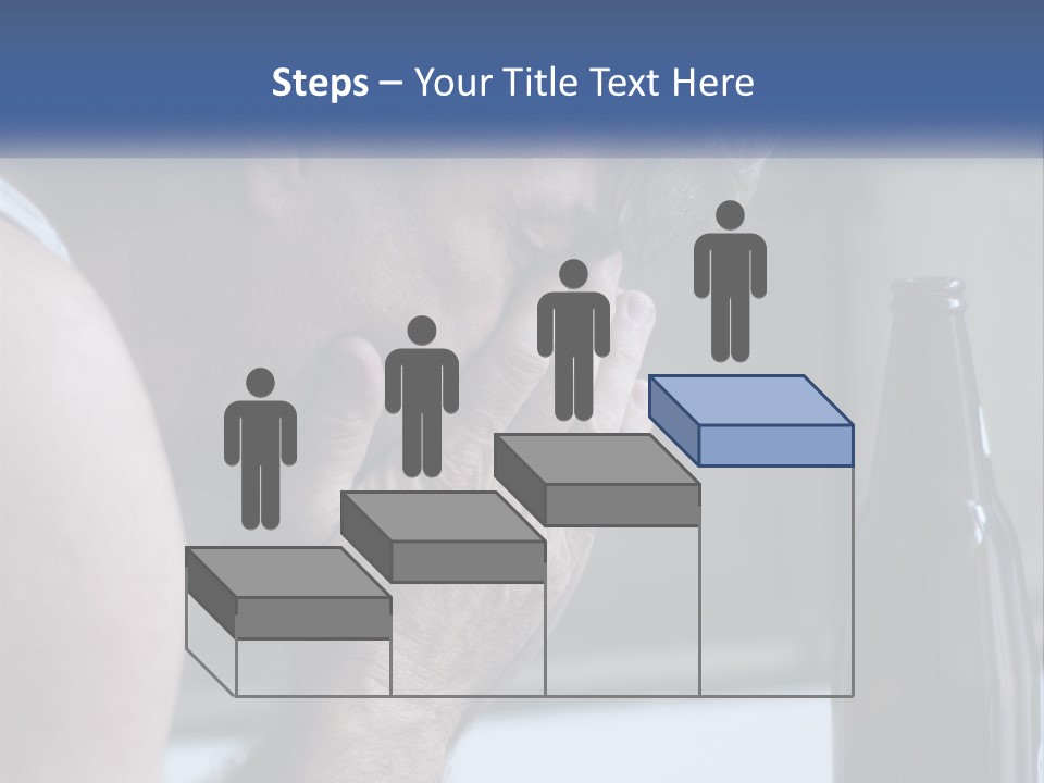 A Man Holding His Face Next To A Bottle Of Beer PowerPoint Template