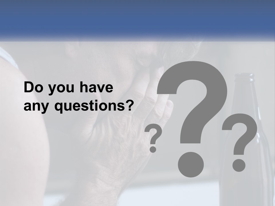 A Man Holding His Face Next To A Bottle Of Beer PowerPoint Template