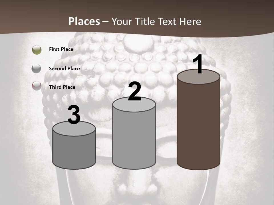 A Buddha Statue Is Shown In Black And White PowerPoint Template