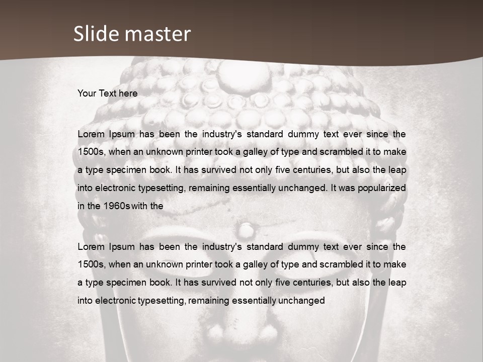 A Buddha Statue Is Shown In Black And White PowerPoint Template