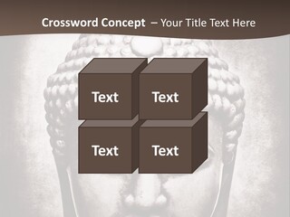 A Buddha Statue Is Shown In Black And White PowerPoint Template