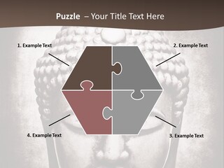A Buddha Statue Is Shown In Black And White PowerPoint Template