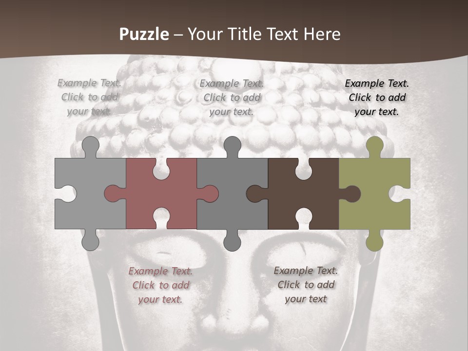 A Buddha Statue Is Shown In Black And White PowerPoint Template