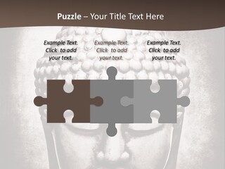 A Buddha Statue Is Shown In Black And White PowerPoint Template