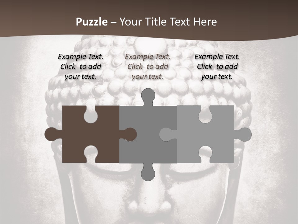 A Buddha Statue Is Shown In Black And White PowerPoint Template