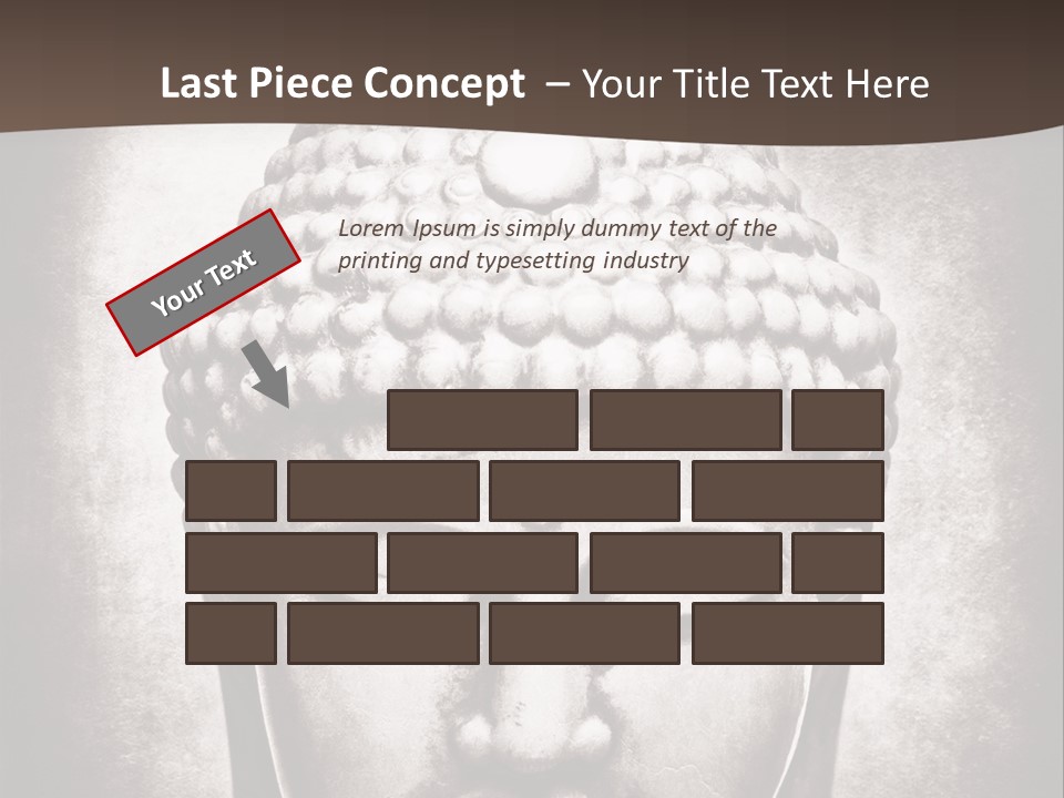 A Buddha Statue Is Shown In Black And White PowerPoint Template