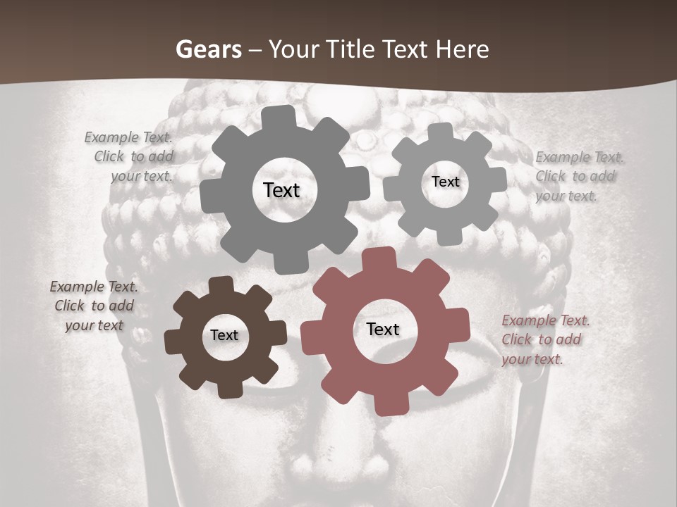 A Buddha Statue Is Shown In Black And White PowerPoint Template