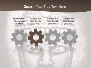 A Buddha Statue Is Shown In Black And White PowerPoint Template