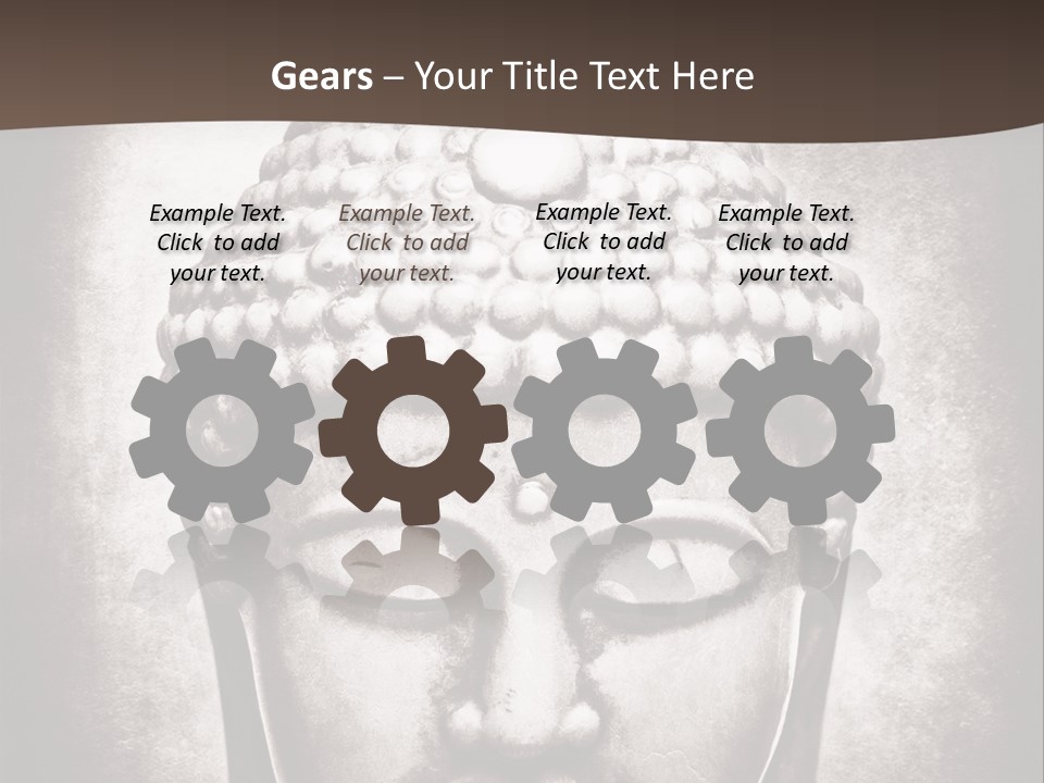 A Buddha Statue Is Shown In Black And White PowerPoint Template