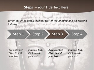 A Buddha Statue Is Shown In Black And White PowerPoint Template