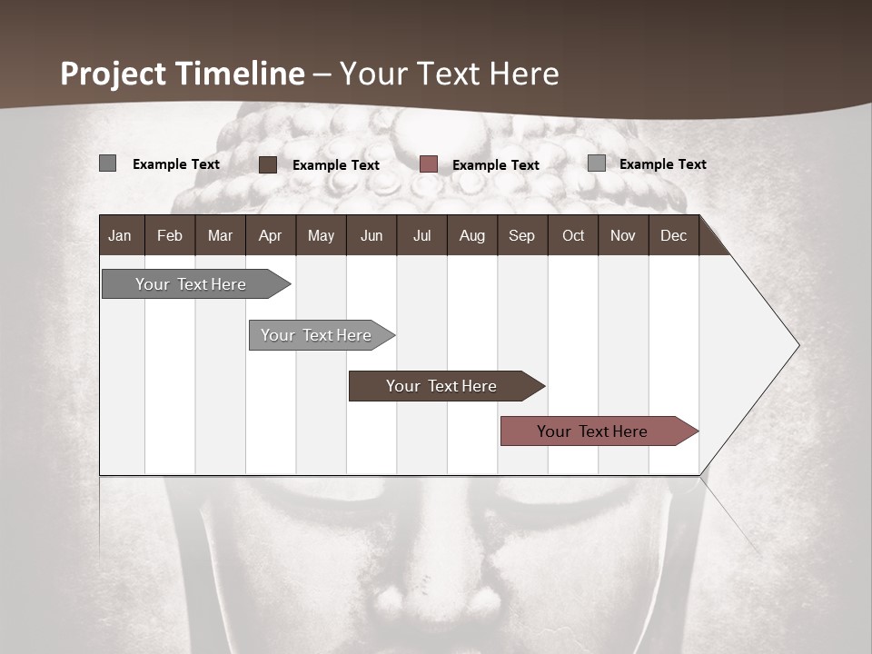 A Buddha Statue Is Shown In Black And White PowerPoint Template