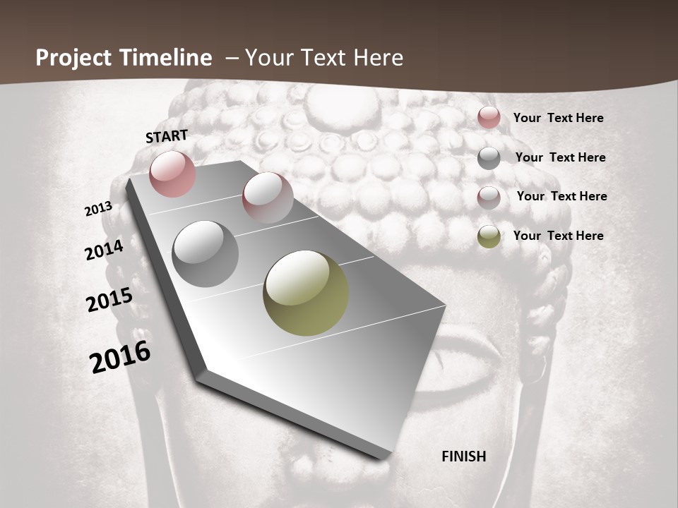 A Buddha Statue Is Shown In Black And White PowerPoint Template