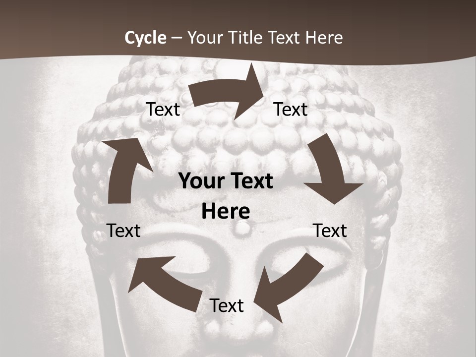 A Buddha Statue Is Shown In Black And White PowerPoint Template