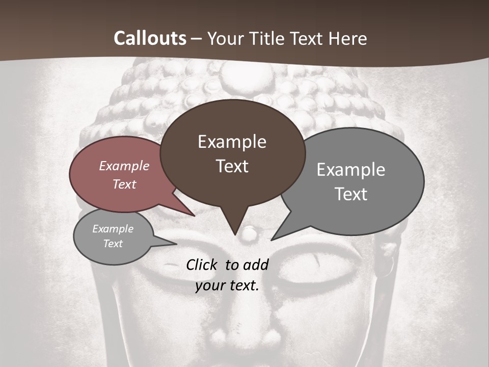 A Buddha Statue Is Shown In Black And White PowerPoint Template
