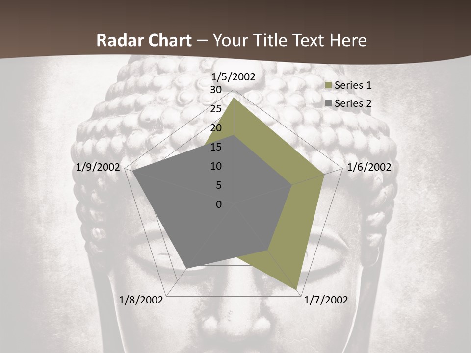 A Buddha Statue Is Shown In Black And White PowerPoint Template