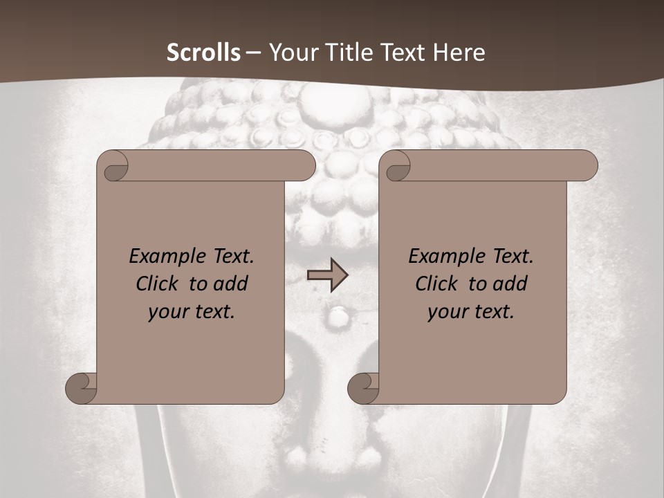 A Buddha Statue Is Shown In Black And White PowerPoint Template