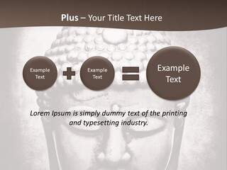 A Buddha Statue Is Shown In Black And White PowerPoint Template