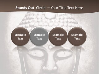 A Buddha Statue Is Shown In Black And White PowerPoint Template