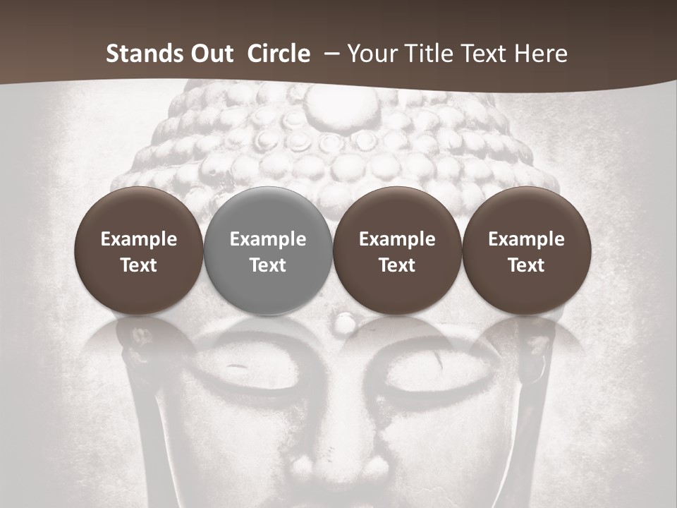 A Buddha Statue Is Shown In Black And White PowerPoint Template