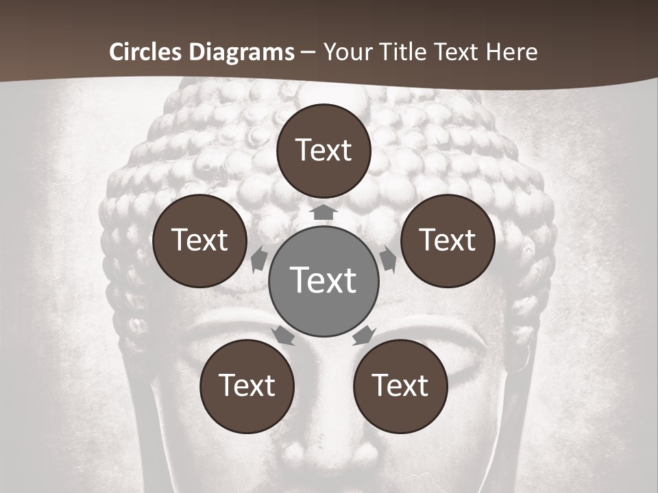 A Buddha Statue Is Shown In Black And White PowerPoint Template