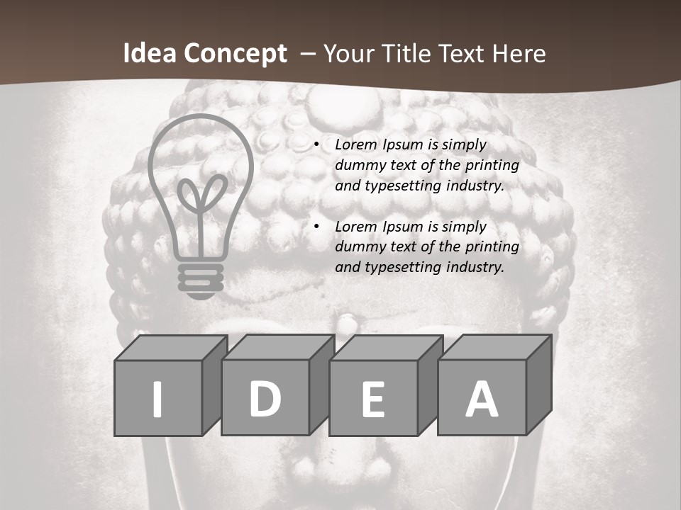 A Buddha Statue Is Shown In Black And White PowerPoint Template