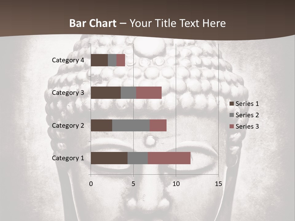 A Buddha Statue Is Shown In Black And White PowerPoint Template