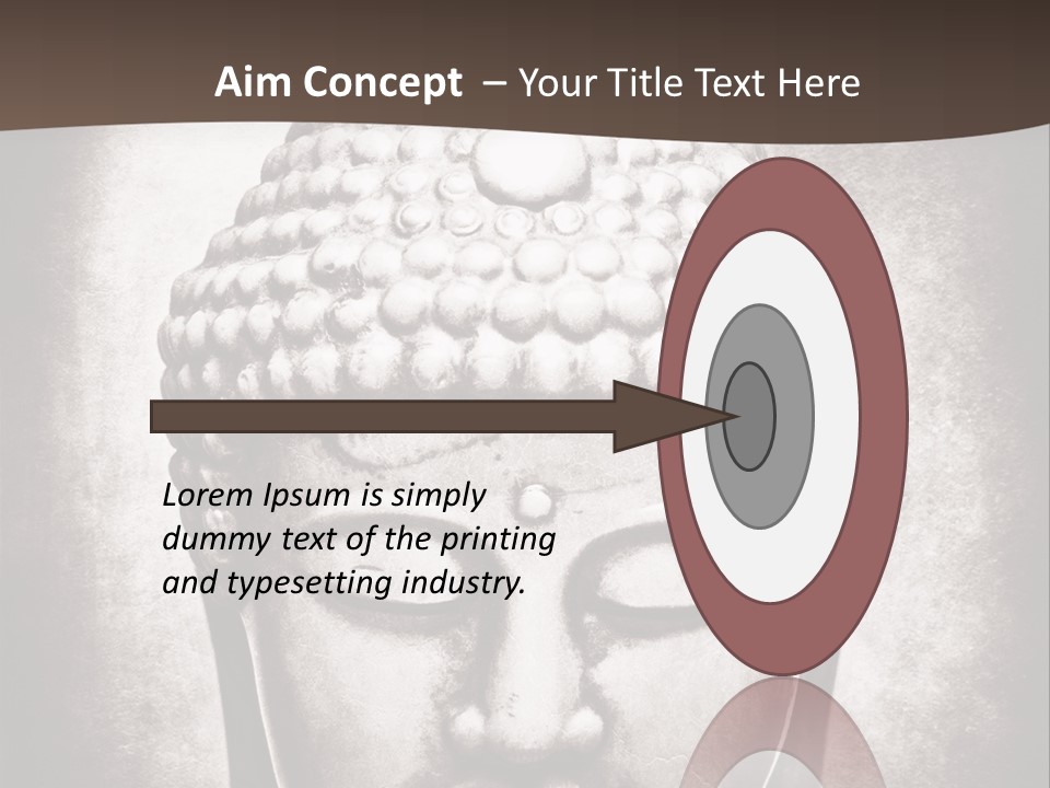 A Buddha Statue Is Shown In Black And White PowerPoint Template