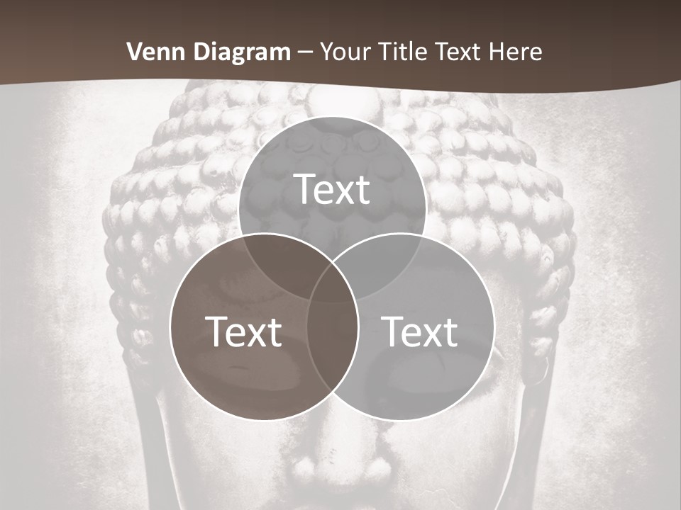 A Buddha Statue Is Shown In Black And White PowerPoint Template