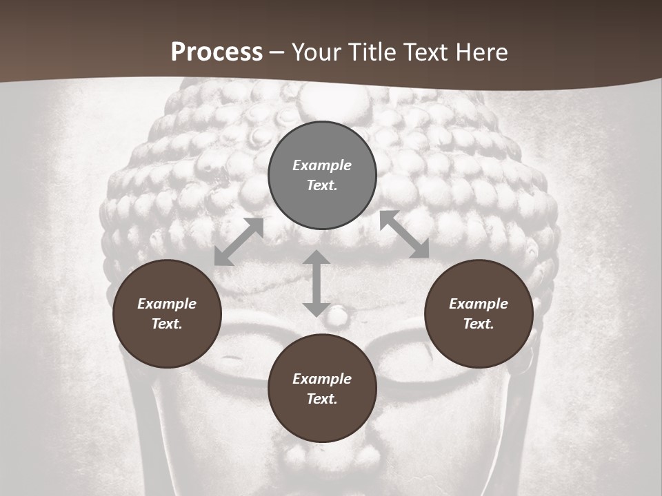 A Buddha Statue Is Shown In Black And White PowerPoint Template