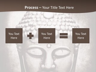 A Buddha Statue Is Shown In Black And White PowerPoint Template