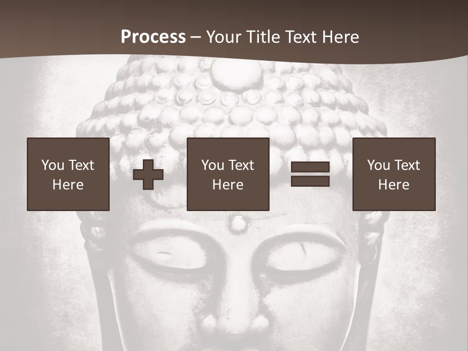 A Buddha Statue Is Shown In Black And White PowerPoint Template