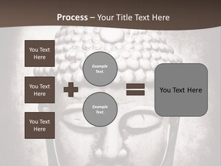 A Buddha Statue Is Shown In Black And White PowerPoint Template