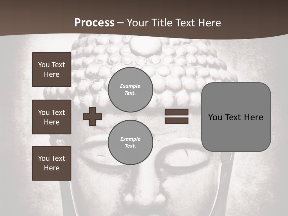 A Buddha Statue Is Shown In Black And White PowerPoint Template