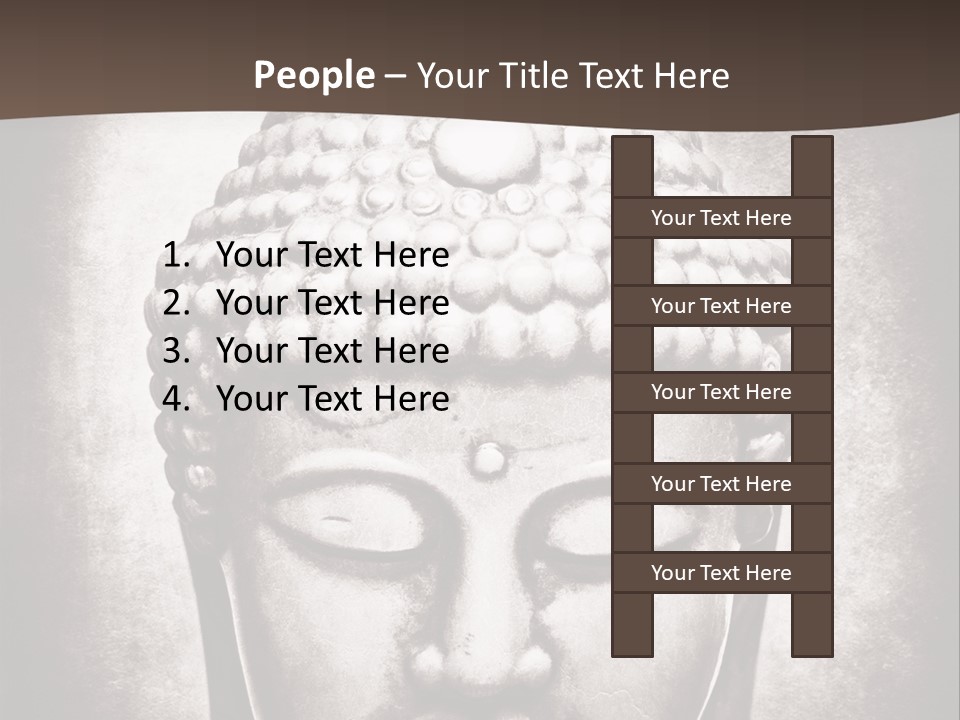 A Buddha Statue Is Shown In Black And White PowerPoint Template