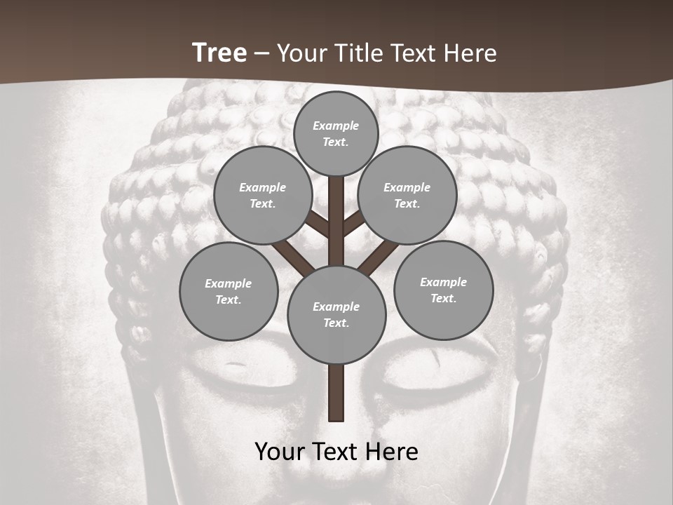 A Buddha Statue Is Shown In Black And White PowerPoint Template