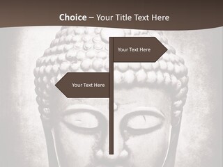 A Buddha Statue Is Shown In Black And White PowerPoint Template