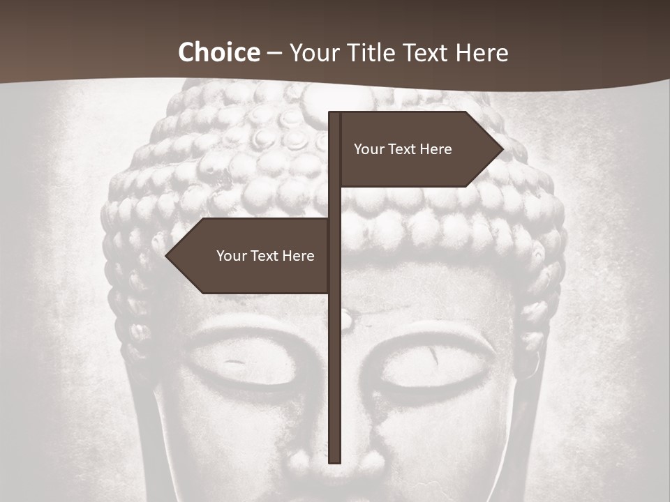 A Buddha Statue Is Shown In Black And White PowerPoint Template