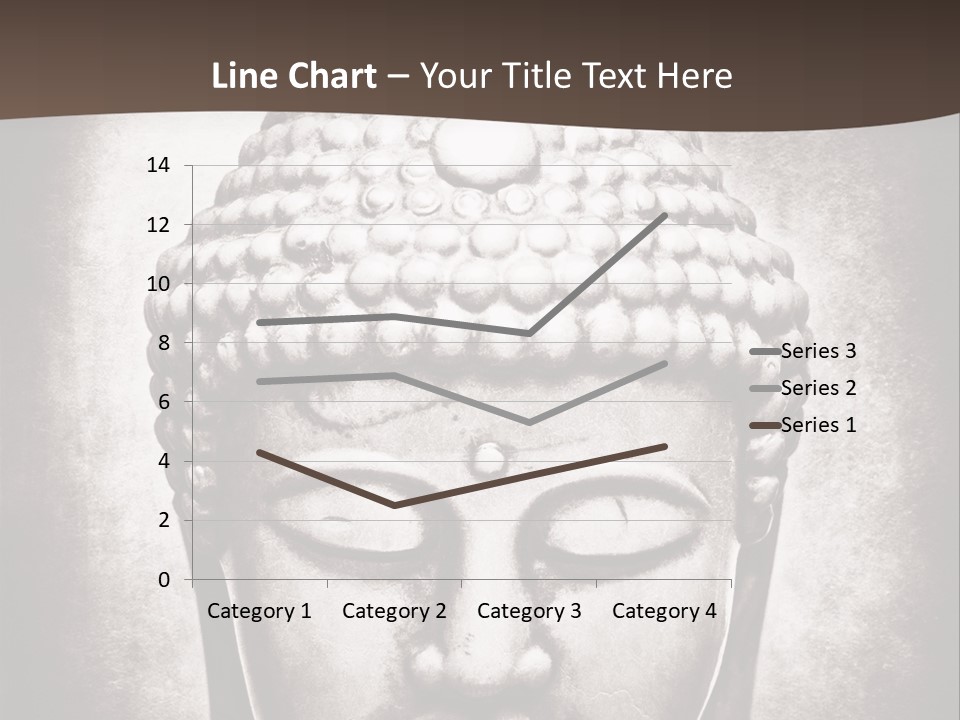 A Buddha Statue Is Shown In Black And White PowerPoint Template