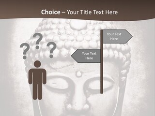 A Buddha Statue Is Shown In Black And White PowerPoint Template