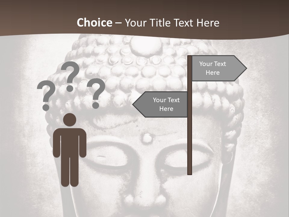 A Buddha Statue Is Shown In Black And White PowerPoint Template